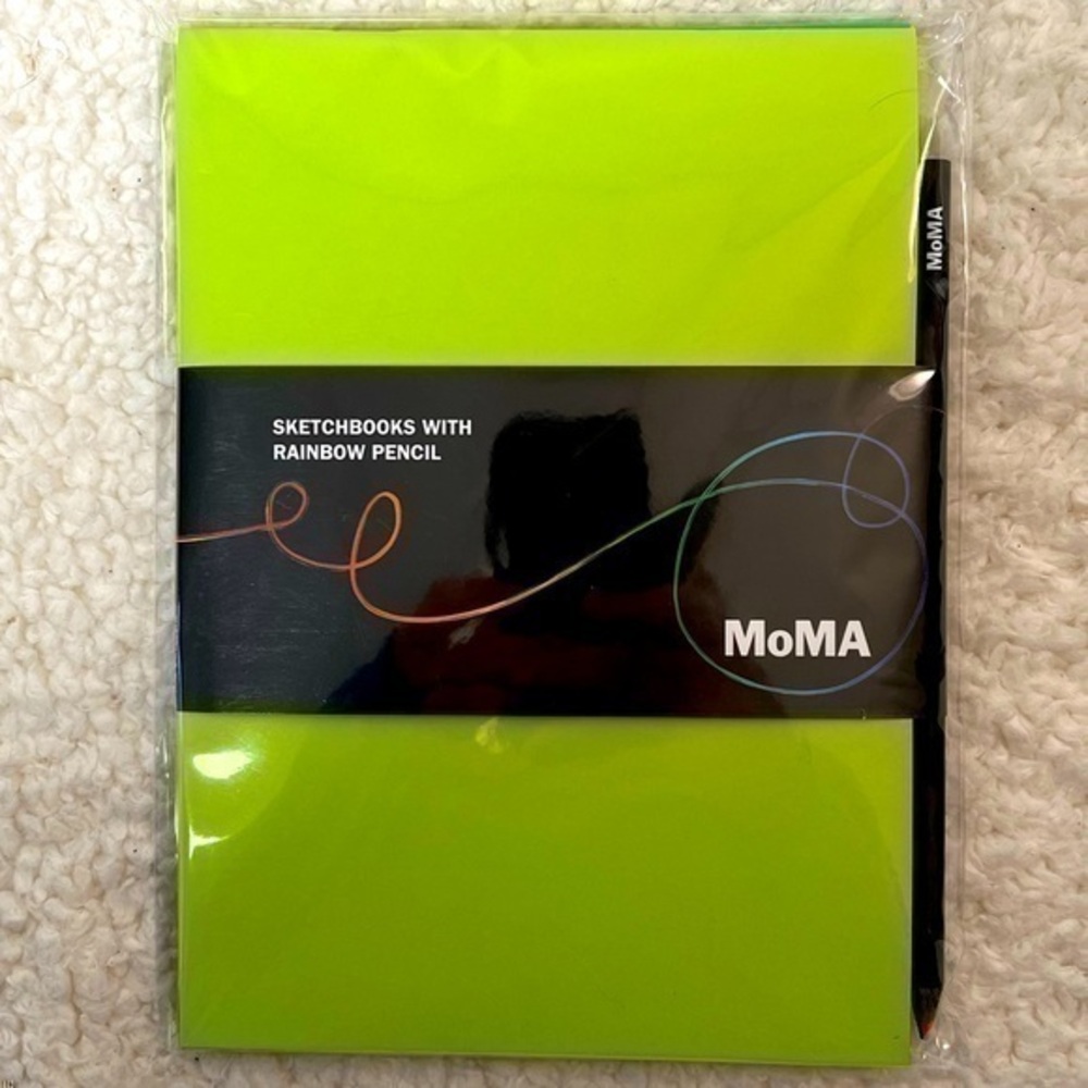 MOMA Sketchbooks with "MOMA" Stamped Rainbow Pencil